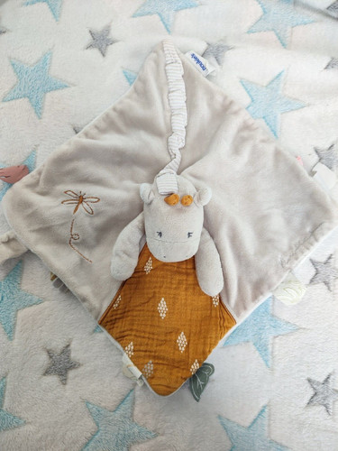 Doudou plat veloudoux girafe - plat,