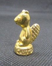 Fève Série Banette " Animal le Castor en couleur doré  Beaver "  #H3