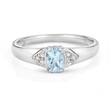 Bague aigue-marine et diamant