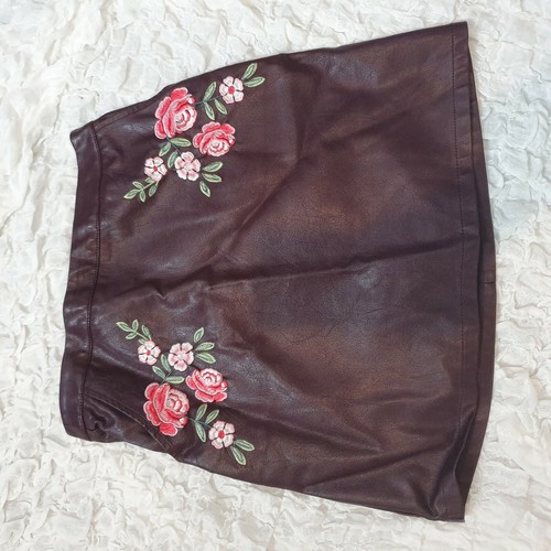 Jupe aspect cuir bordeaux new - aspect,