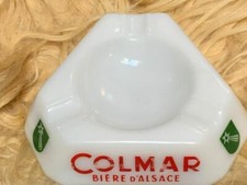 Cendrier En Verre Publicitaire Colmar Bière D'Alsace 60S 70S Vintage