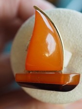 BROCHE ANCIENNE AMBRE NATUREL