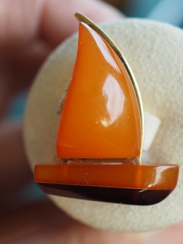 Broche ancienne ambre naturel - ancienne,