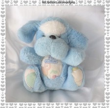 Doudou Chien Bleu Assis Tissu