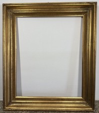 Cadre ancien 8F doré à moulures Feuillure: 46,5x38,5 cm Entier: 57x48,5 cm