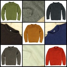 Main Laine Tricot Pull Col Rond Uni Confortable Tricot Artisan Unisexe