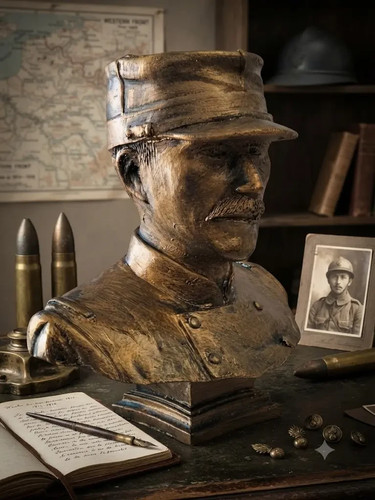 Buste sur socle soldat - sur,