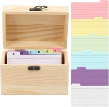 Boîte à fiches en bois avec