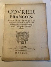 Très rare périodique de la Fronde Le Courrier François de 1649, complet en 12 N°