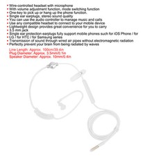 Air Conduit Earphone Single Earbud Spiral Tube Stereo Line Control Type Un SGS