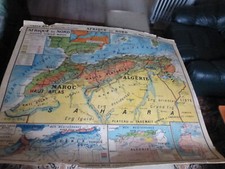 Carte Scolaire AFRIQUE du NORD  Algerie Maroc Tunisie HATIER  CASTELNAC