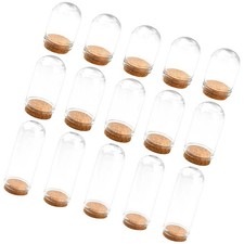  Dôme d'affichage transparent, Base en bois, Cloche, pot, Cloche, Mini dôme