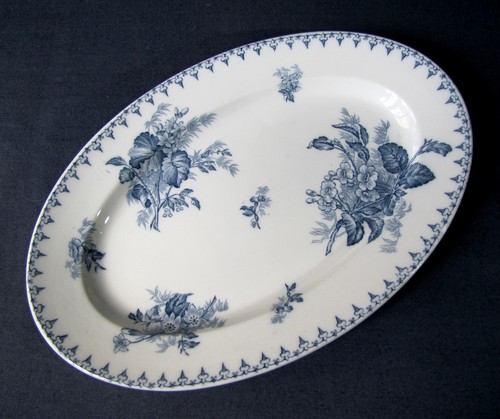 Plat ovale service flore - plat,