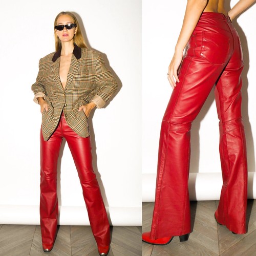 Nouveau pantalon cuir rouge - en,