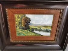 Art Enamel Painting On Handmade Wood, Signed Perrin Limoges France - 35X30Cm