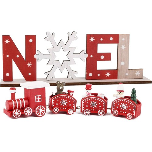 Train noël bois lettre - noël,