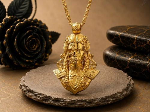 Pendentif déesse nordique hel - pendentif,