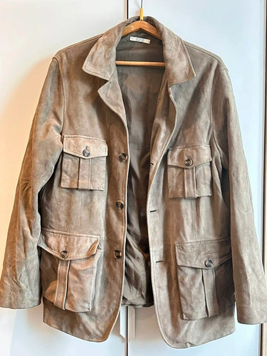 Veste cuir veritable - , finition