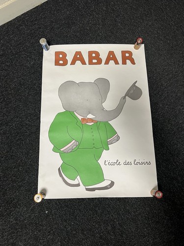 Poster affiche babar ecole - babar, l'ecole