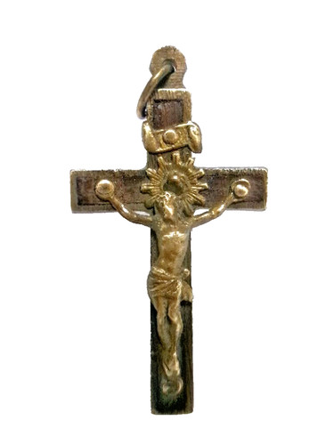 Crucifix bois laiton - bois,