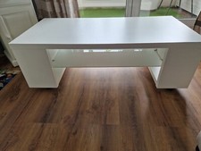 table basse de salon blanche, 120X60 cm, bon état