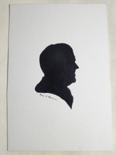 DESSIN PROFIL SILHOUETTE PORTRAIT HERBERT HOOVER PRESIDENT USA AMERICA 1930