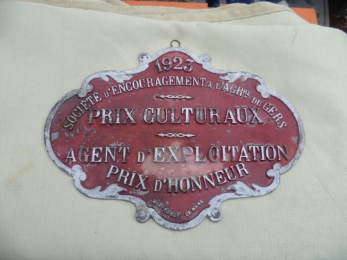 Ancienne plaque concours 1923 - ancienne,