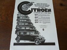 CITROEN C4F C6F 115 publicité papier ILLUSTRATION 1931