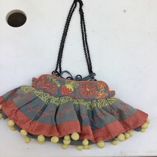 Sac gris brodé orange JAMIN PUECH