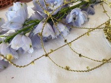 Galon made in France vert lacet pompons fil métal 5 métres hyper fin B9