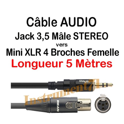 Câble jack mâle stereo - jack,