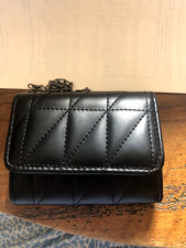 PETIT/MINI SAC, MINAUDIÈRE, MATELASSÉ NOIR ET BANDOULIÈRE CHAINETTE MÉTAL, NEUF