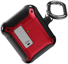 Housse Robuste Avec Clip Carabiner Pour Airpods (Gen 1 & 2) - Rouge