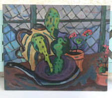 "géraniums au cactus "Huile
