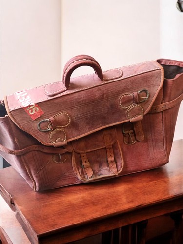 Cartable ancien cuir marron
