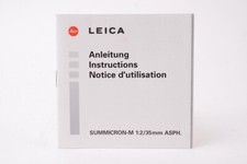 Notice - mode d'emploi pour objectif Summicron-M f/2 - 35mm Asph.