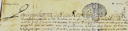 1729 manuscrit parchemin louis - manuscrit,