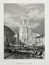 CATHEDRALE NIMES Gard GRAVURE