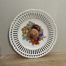 Assiette Décorative À Bord Ajouré Dentelle Coeur Décor Fruits Porcelaine?