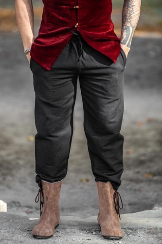 Pantalon moyen âge noir - pantalon, moyen-âge