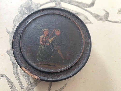 Ancienne boite ronde décor - boite,