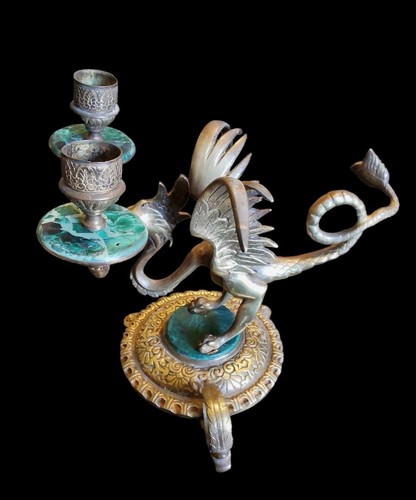Bougeoir dragon bronze - bougeoir, en
