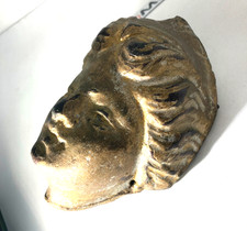 Objet ancien tête bois femme