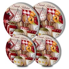 Lot de 4 couvre-plaques ronds en métal rustique cuisinière électrique brûleur...
