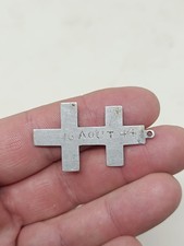 Médaille Ancienne Croix De Lorraine Alu Gravée WW2