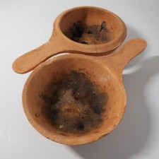 2 casseroles cassolettes céramique terre cuite vintage déco design cuisine N4740