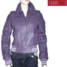 I.CODE by IKKS blouson court cuir violet parme
