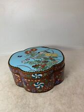 ANCIENNE BOITE A BIJOUX EMAILLEE DECOR CHINOIS