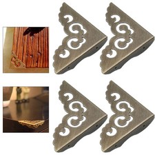 Protection d'angle ancienne robuste en cuivre pour armoires et malles vintage