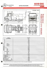 MERCEDES UTILITAIRES / 609 DC VSR  / PORTEUR  4X2 / FICHE de 1993